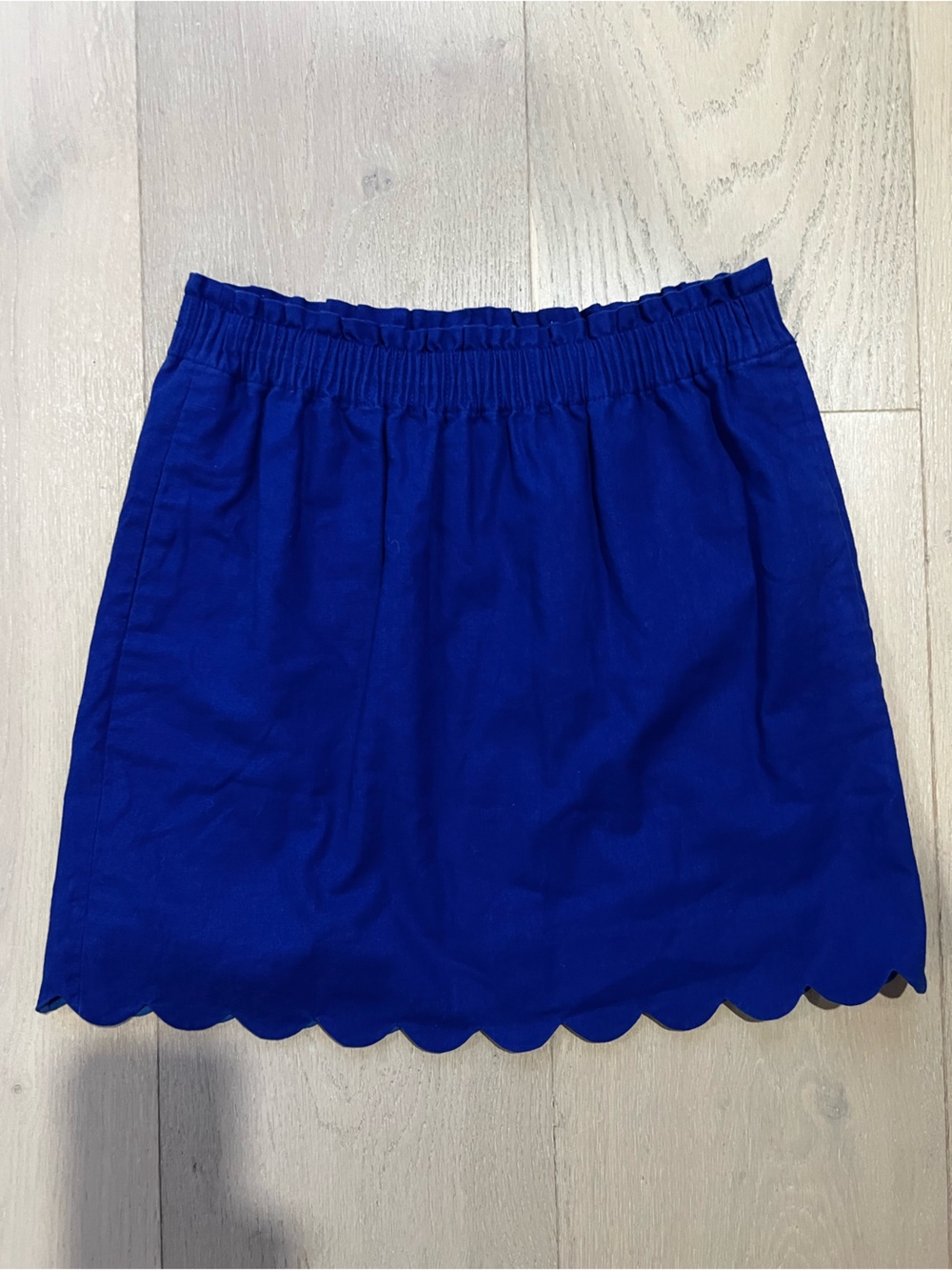 J.Crew Cobalt/Royal Blue Scalloped Hem Sidewalk Skirt 6